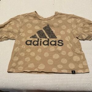 Adidas•Tan and Black Polka Dot Tee•Size S